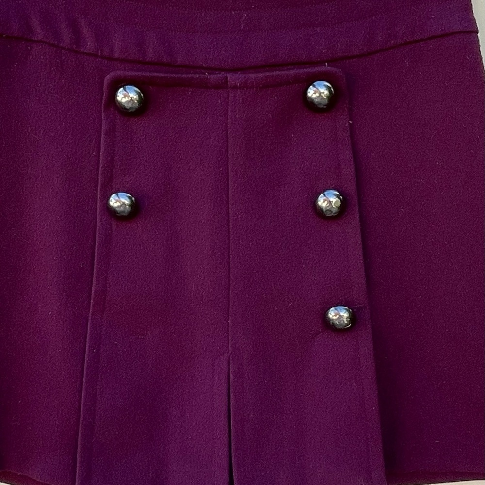 Urban Outfitters COPE Pleated Panel Raspberry/Burgundy Mini Skirt Sz 0 - Picture 6 of 8